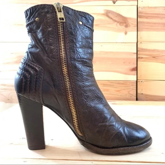 Chloe dark brown leather heeled ankle boots 39 - Picture 6 of 16